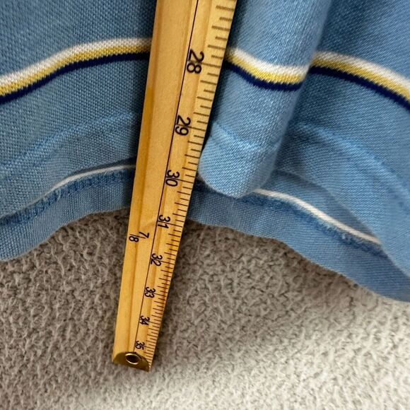 GAP Polo Shirt Mens Large Blue Striped Short Sleeve Cotton Preppy Capsule Golf - Picture 3 of 5